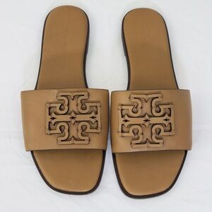 Tory Burch Ines Perfect Flat Slide brown with Logo Accent